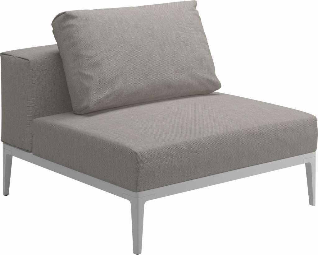 Gloster - Grid Sofa Mittelmodul klein - Gestell: White - Polster: 0035 - Fife Grey - outdoor