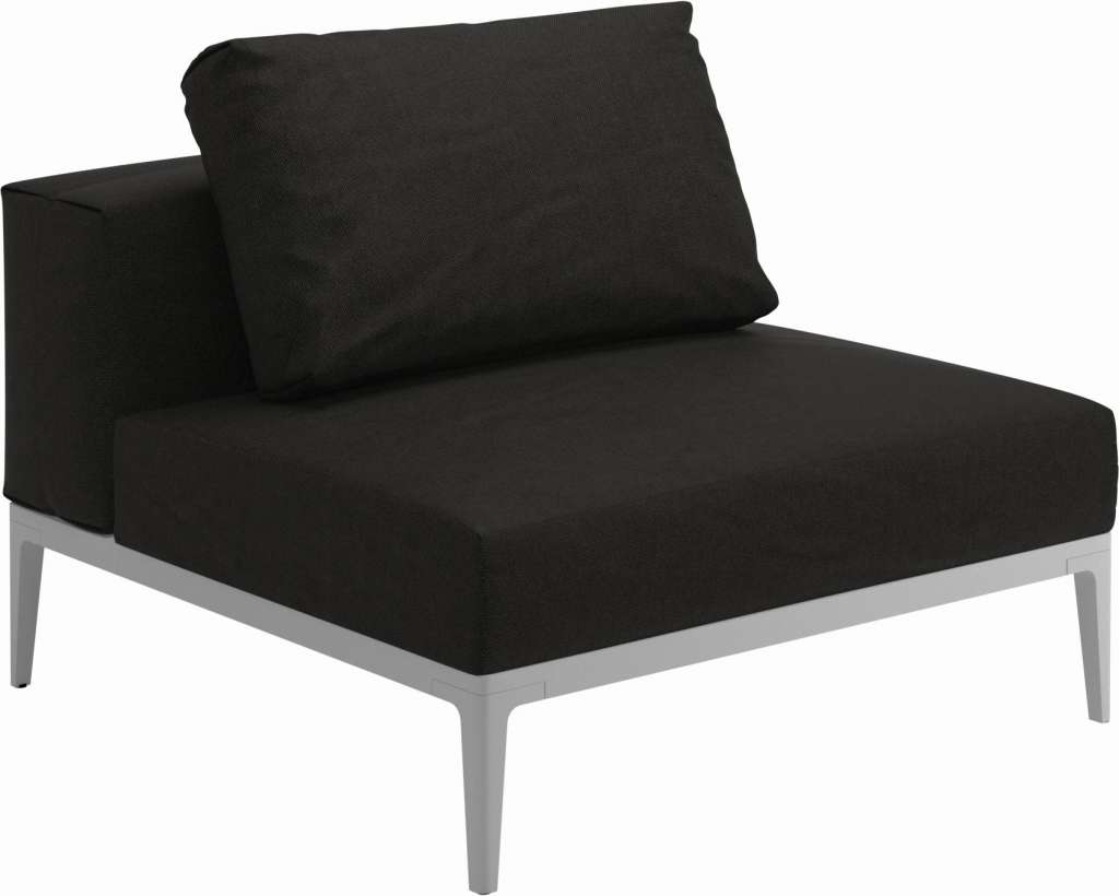 Gloster - Grid Sofa Mittelmodul klein - Gestell: White - Polster: 0033 - Fife Ebony - outdoor