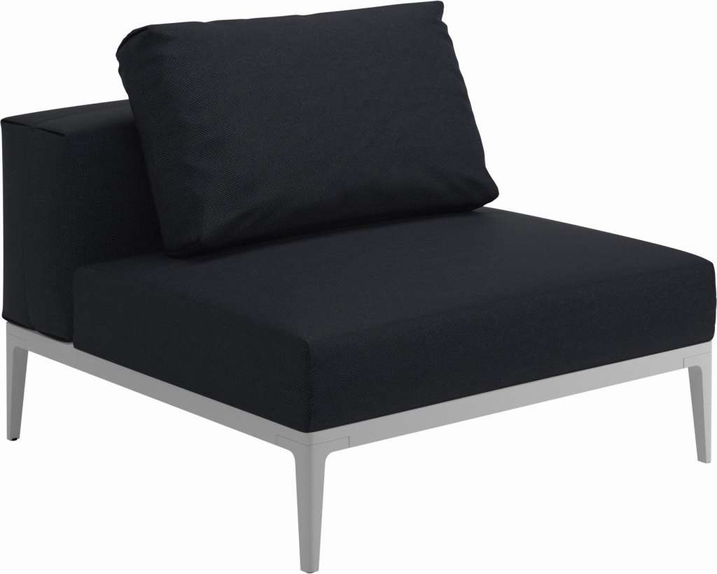 Gloster - Grid Sofa Mittelmodul klein - Gestell: White - Polster: 0091 - Fife Shadow - outdoor