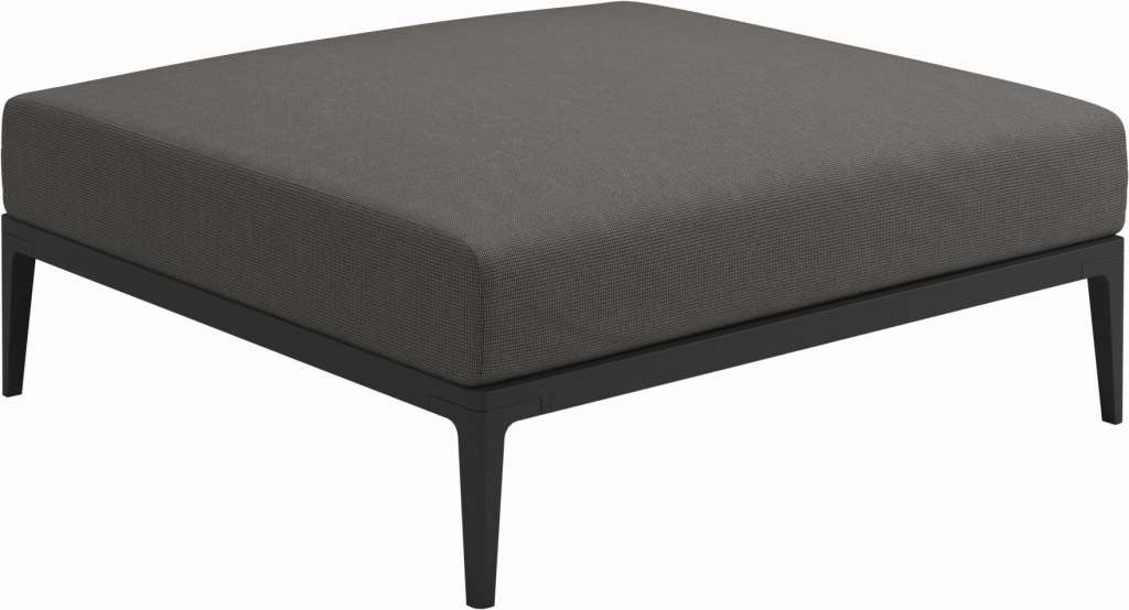 Gloster - Grid Ottomane - Gestell: Meteor - Polster: 0050 - Cameron Granite - outdoor