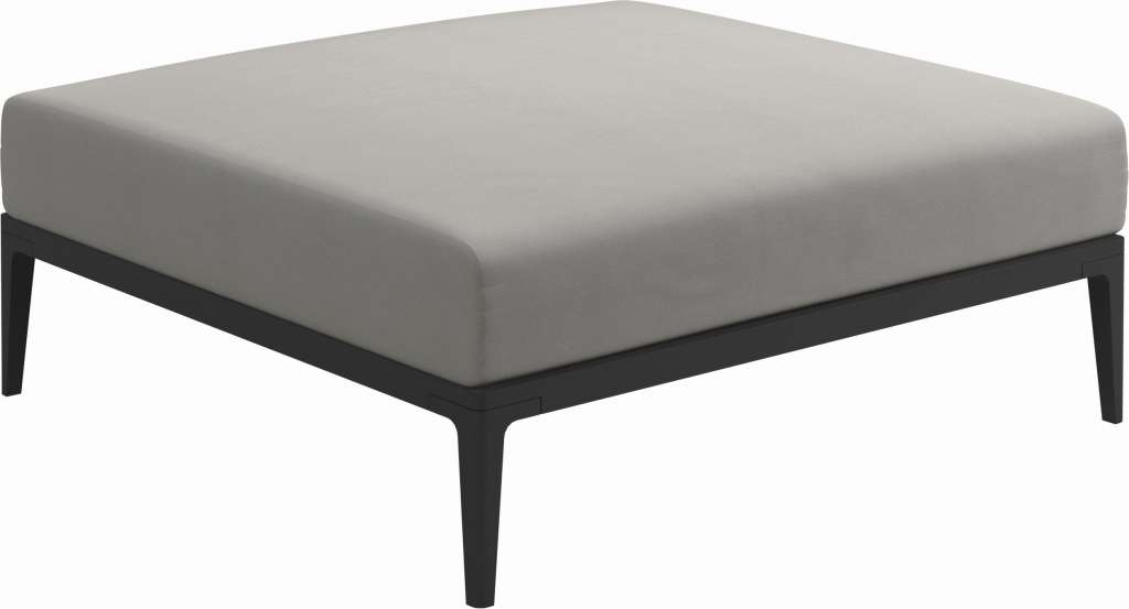 Gloster - Grid Ottomane - Gestell: Meteor - Polster: 0146 - Blend Linen - outdoor