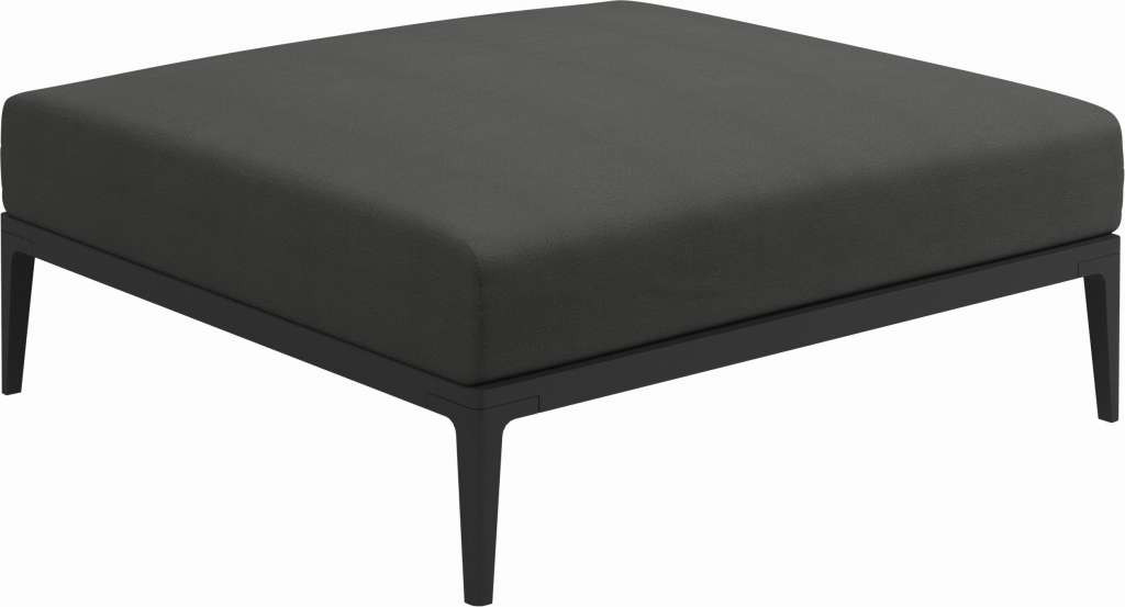 Gloster - Grid Ottomane - Gestell: Meteor - Polster: 0144 - Blend Coal - outdoor