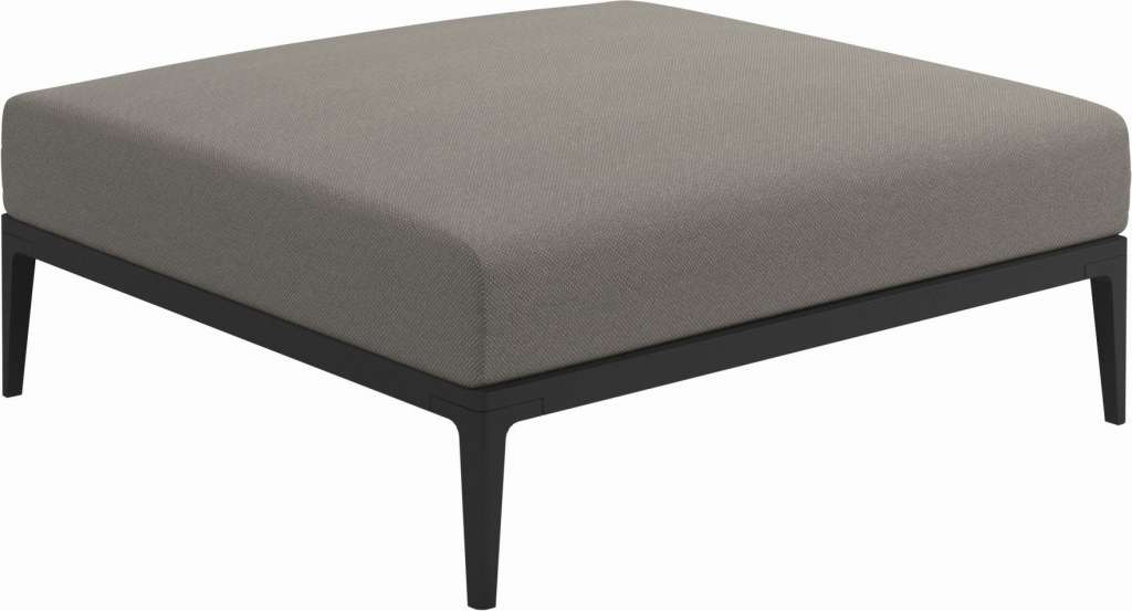 Gloster - Grid Ottomane - Gestell: Meteor - Polster: 0085 - Robben Grey - outdoor