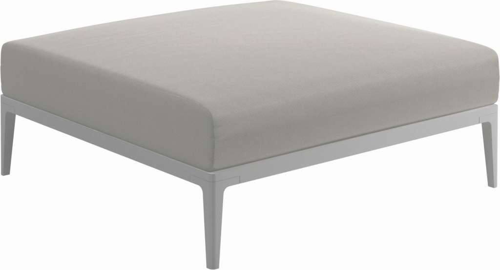 Gloster - Grid Ottomane - Gestell: White - Polster: 0036 - Fife Ice - outdoor