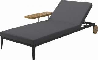 Gloster - Grid Liegestuhl - Gestell: Meteor - Polster: 0001 - Cameron Anthracite - outdoor