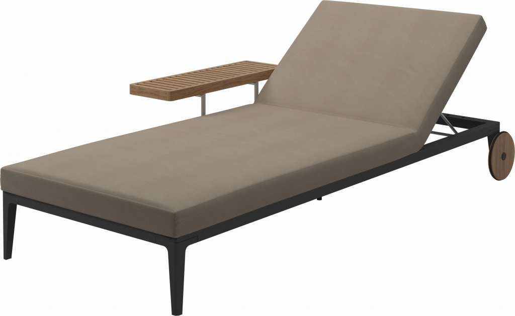 Gloster - Grid Liegestuhl - Gestell: Meteor - Polster: 0147 - Blend Sand - outdoor