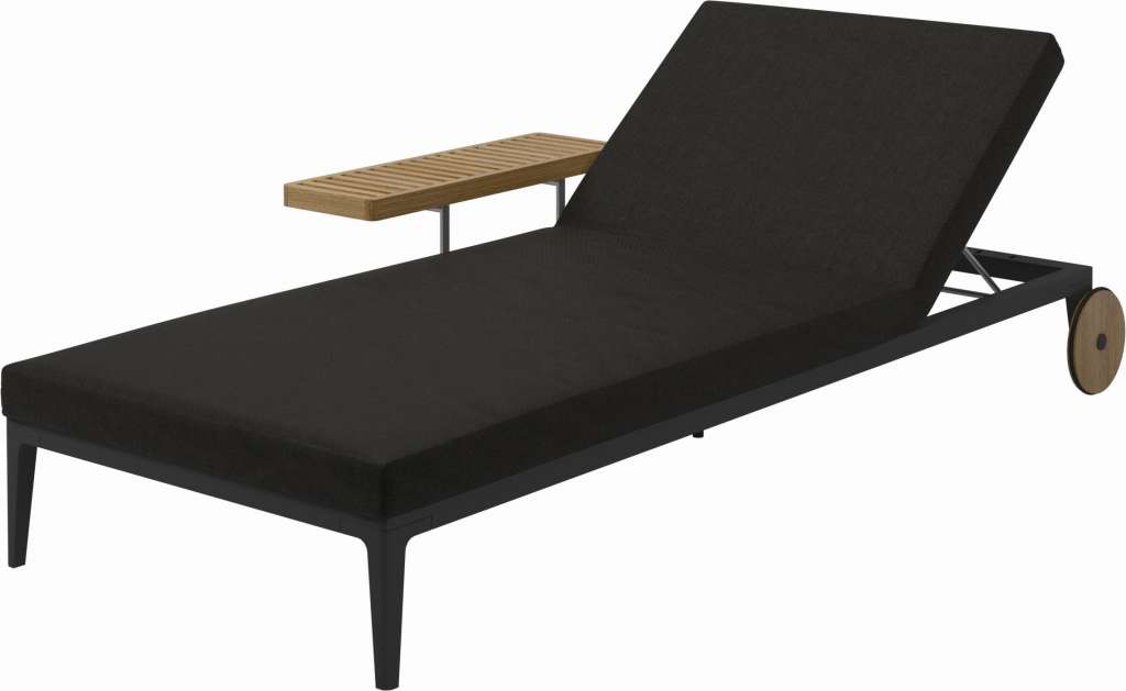 Gloster - Grid Liegestuhl - Gestell: Meteor - Polster: 0033 - Fife Ebony - outdoor