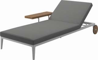 Gloster - Grid Liegestuhl - Gestell: White - Polster: 0145 - Blend Fog - outdoor