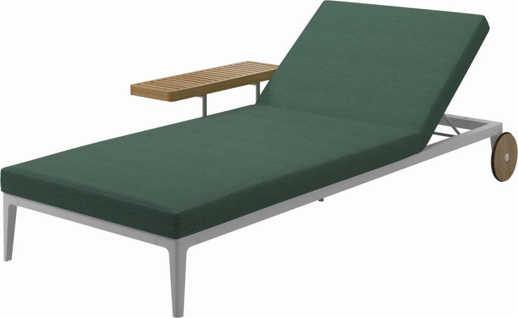 Gloster - Grid Liegestuhl - Gestell: White - Polster: 0084 - Robben Forest - outdoor