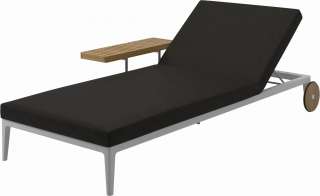 Gloster - Grid Liegestuhl - Gestell: White - Polster: 0033 - Fife Ebony - outdoor
