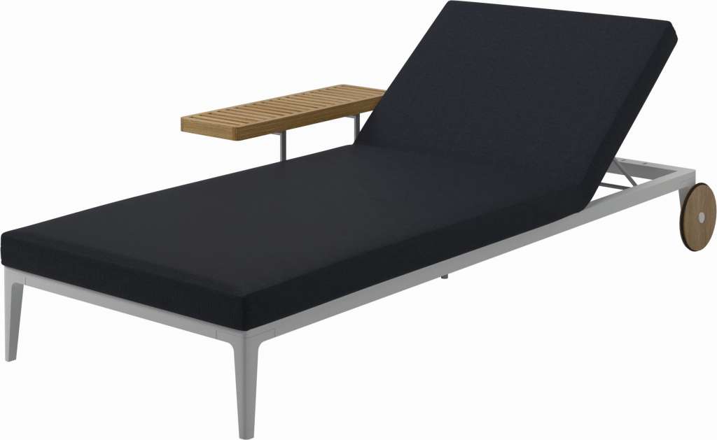 Gloster - Grid Liegestuhl - Gestell: White - Polster: 0091 - Fife Shadow - outdoor