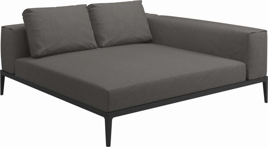Gloster - Grid Sofa Relaxmodul - Gestell: Meteor - Polster: 0050 - Cameron Granite - outdoor