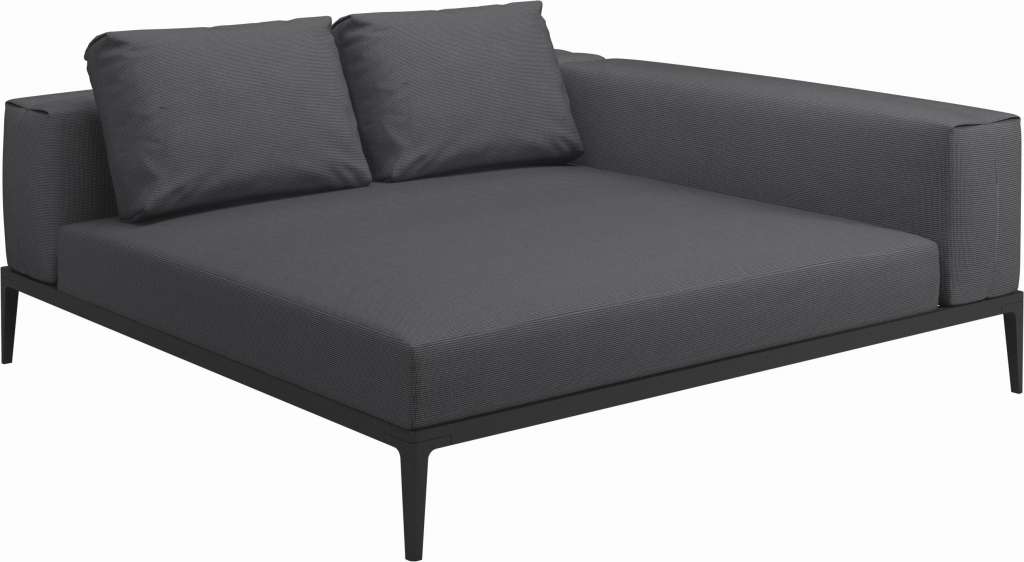 Gloster - Grid Sofa Relaxmodul - Gestell: Meteor - Polster: 0001 - Cameron Anthracite - outdoor
