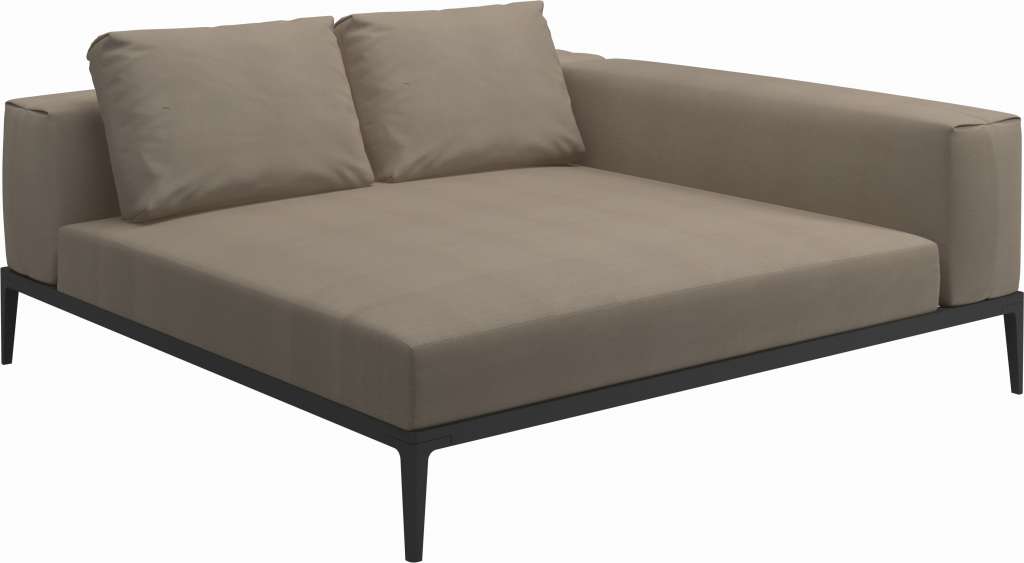 Gloster - Grid Sofa Relaxmodul - Gestell: Meteor - Polster: 0147 - Blend Sand - outdoor