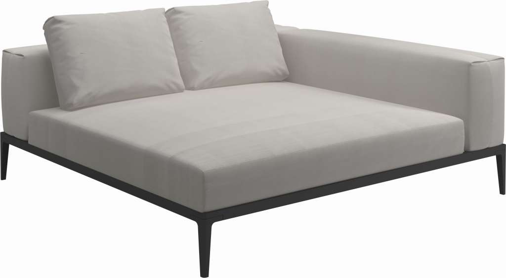 Gloster - Grid Sofa Relaxmodul - Gestell: Meteor - Polster: 0146 - Blend Linen - outdoor