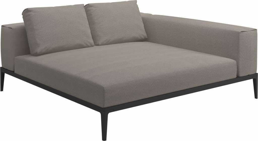 Gloster - Grid Sofa Relaxmodul - Gestell: Meteor - Polster: 0085 - Robben Grey - outdoor