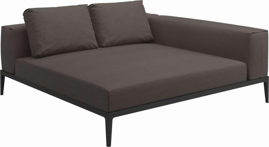 Gloster - Grid Sofa Relaxmodul - Gestell: Meteor - Polster: 0083 - Robben Charcoal - outdoor