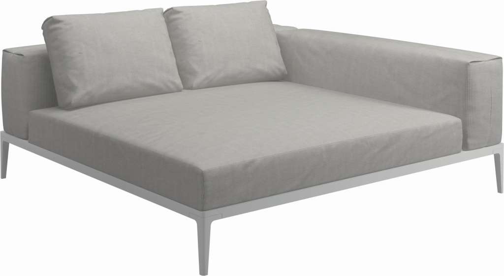 Gloster - Grid Sofa Relaxmodul - Gestell: White - Polster: 0090 - Sailing Seagull - outdoor
