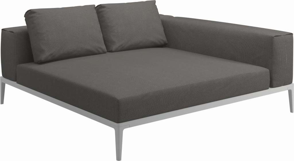 Gloster - Grid Sofa Relaxmodul - Gestell: White - Polster: 0050 - Cameron Granite - outdoor