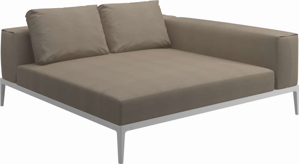 Gloster - Grid Sofa Relaxmodul - Gestell: White - Polster: 0147 - Blend Sand - outdoor