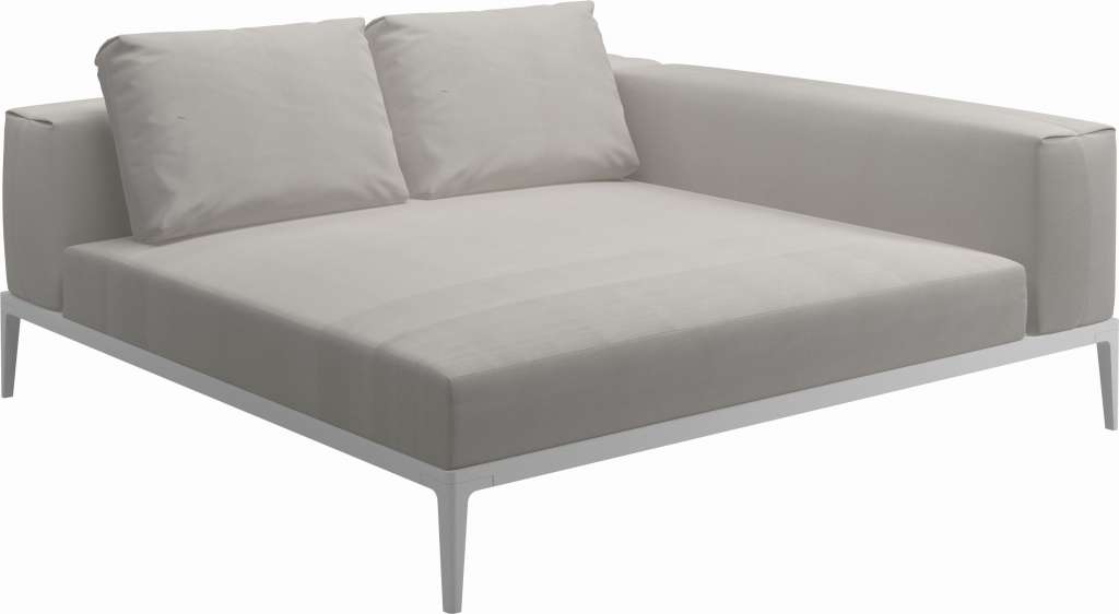 Gloster - Grid Sofa Relaxmodul - Gestell: White - Polster: 0146 - Blend Linen - outdoor