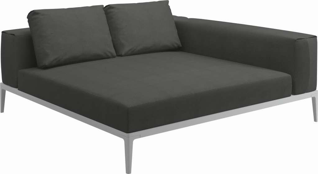 Gloster - Grid Sofa Relaxmodul - Gestell: White - Polster: 0144 - Blend Coal - outdoor