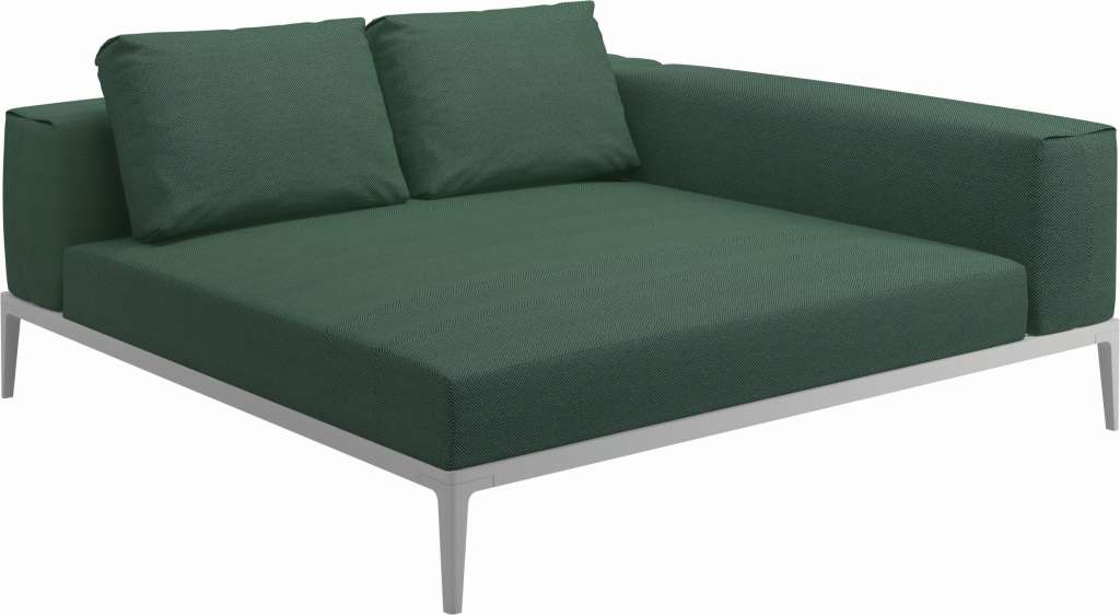 Gloster - Grid Sofa Relaxmodul - Gestell: White - Polster: 0084 - Robben Forest - outdoor