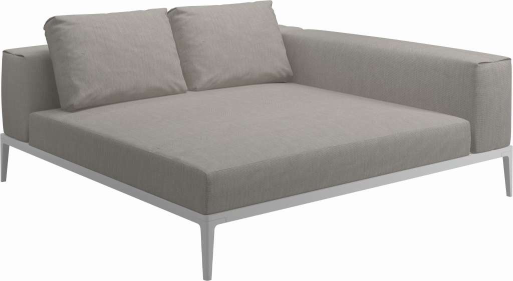 Gloster - Grid Sofa Relaxmodul - Gestell: White - Polster: 0035 - Fife Grey - outdoor