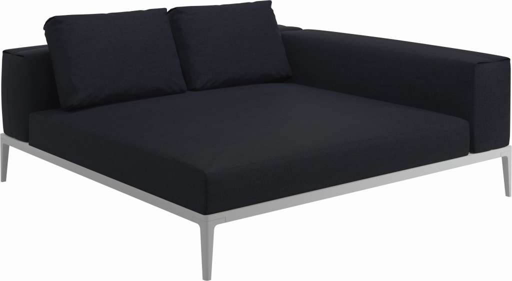 Gloster - Grid Sofa Relaxmodul - Gestell: White - Polster: 0091 - Fife Shadow - outdoor