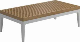 Gloster - Grid Kaffeetisch klein - Teakplatte - Gestell: White - Natural Teak - outdoor