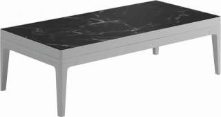 Gloster - Grid Kaffeetisch klein - Keramikplatte - Gestell: White - Nero Ceramik - outdoor