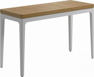 Gloster - Grid Konsolentisch 103 x 40 cm - Teakplatte - Gestell: White - Natural Teak - outdoor