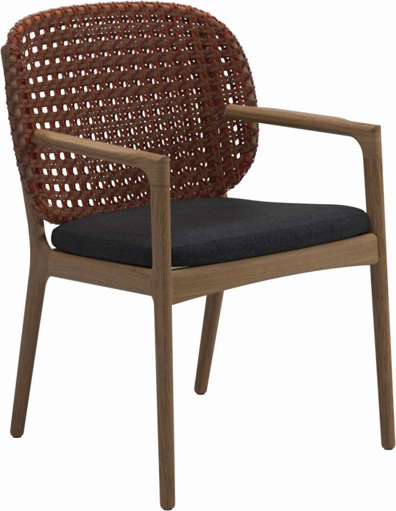 Gloster - Kay Armlehnstuhl - Geflecht: Copper - Kissen:  - Fife Nightshade - outdoor