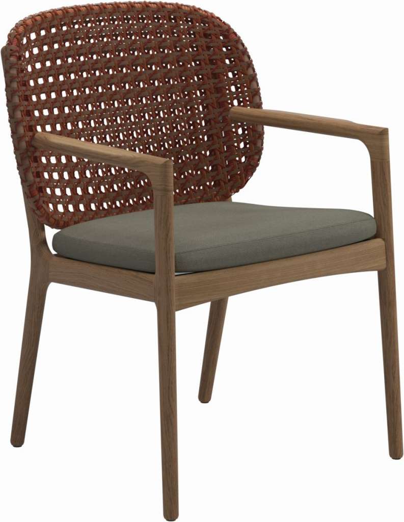 Gloster - Kay Armlehnstuhl - Geflecht: Copper - Kissen:  - Fife Lichen - outdoor