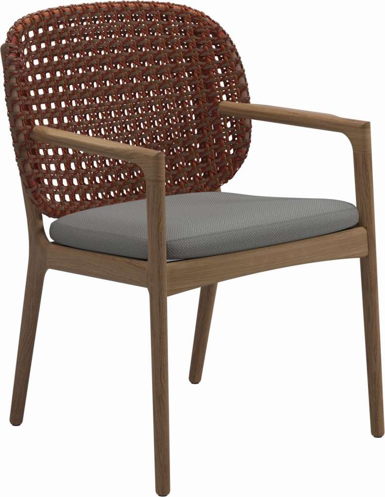 Gloster - Kay Armlehnstuhl - Geflecht: Copper - Kissen:  - Dot Putty - outdoor