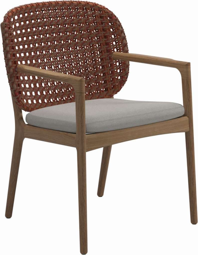 Gloster - Kay Armlehnstuhl - Geflecht: Copper - Kissen:  - Tuck Malt - outdoor