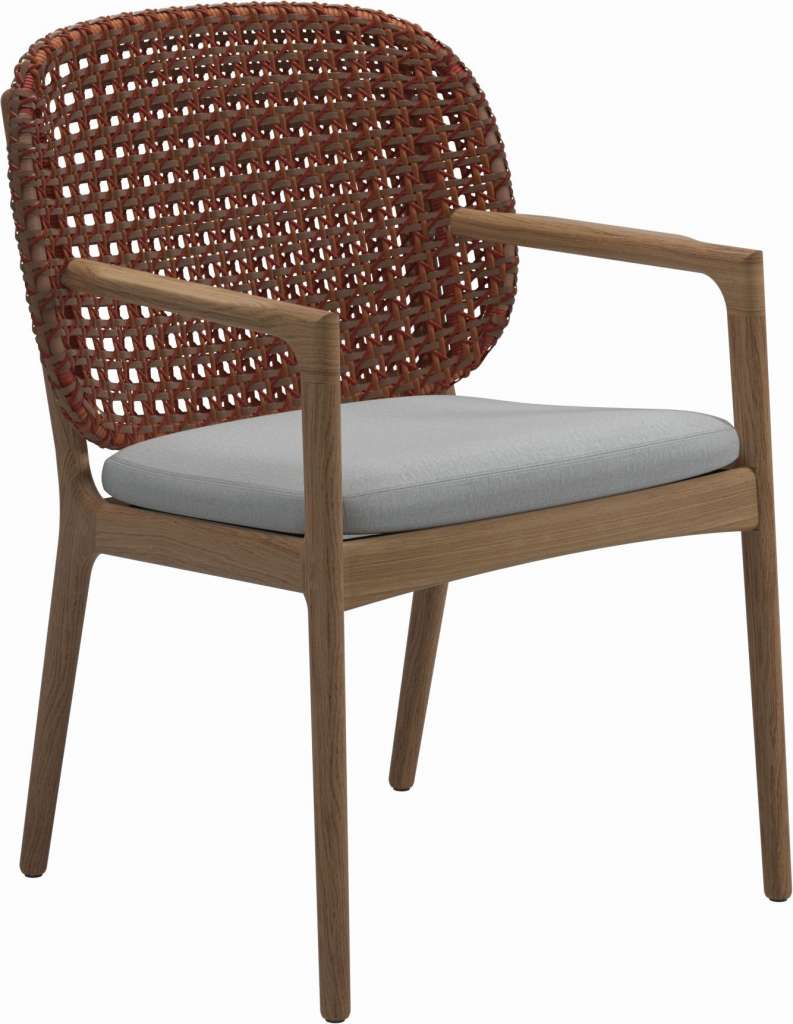 Gloster - Kay Armlehnstuhl - Geflecht: Copper - Kissen:  - Tuck Dust - outdoor