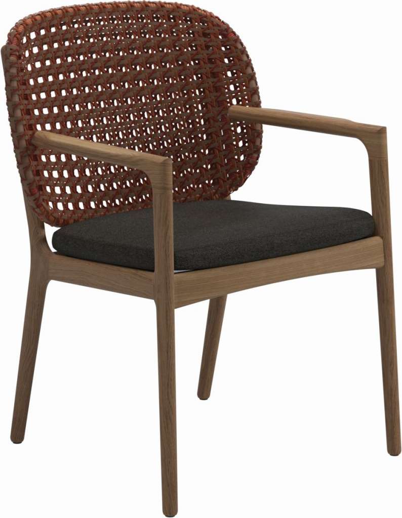 Gloster - Kay Armlehnstuhl - Geflecht: Copper - Kissen:  - Tuck Sable - outdoor