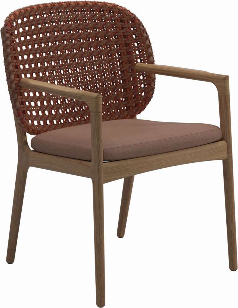 Gloster - Kay Armlehnstuhl - Geflecht: Copper - Kissen:  - Tuck Cider - outdoor