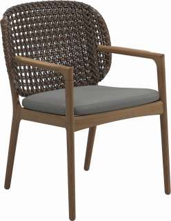 Gloster - Kay Armlehnstuhl - Geflecht: Brindle - Kissen:  - Dot Putty - outdoor