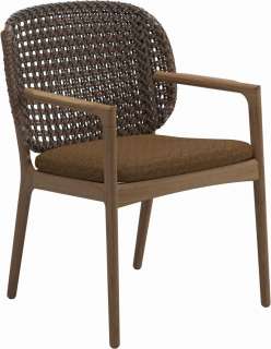 Gloster - Kay Armlehnstuhl - Geflecht: Brindle - Kissen:  - Wave Russet - outdoor