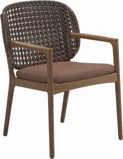 Gloster - Kay Armlehnstuhl - Geflecht: Brindle - Kissen:  - Tuck Cider - outdoor