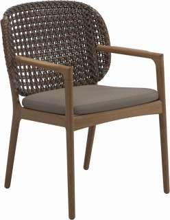 Gloster - Kay Armlehnstuhl - Geflecht: Brindle - Kissen:  - Ravel Dune - outdoor
