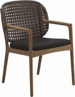Gloster - Kay Armlehnstuhl - Geflecht: Brindle - Kissen:  - Ravel Sable - outdoor