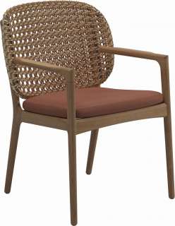 Gloster - Kay Armlehnstuhl - Geflecht: Harvest - Kissen:  - Blend Clay - outdoor