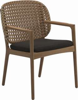 Gloster - Kay Armlehnstuhl - Geflecht: Harvest - Kissen:  - Tuck Sable - outdoor
