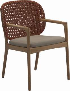 Gloster - Kay Armlehnstuhl - Geflecht: Copper - Kissen:  - Blend Sand - outdoor