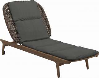 Gloster - Kay Liegestuhl - Geflecht: Brindle - Kissen:  - Blend Coal - outdoor