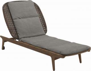Gloster - Kay Liegestuhl - Geflecht: Brindle - Kissen:  - Mez Granite - outdoor