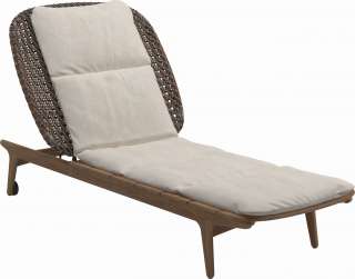 Gloster - Kay Liegestuhl - Geflecht: Brindle - Kissen:  - Virtue Cloud - outdoor